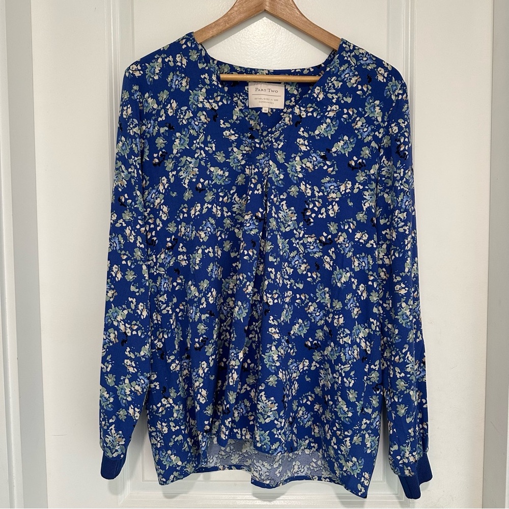 Part Two  Elegant Blue Floral Women's Blouse